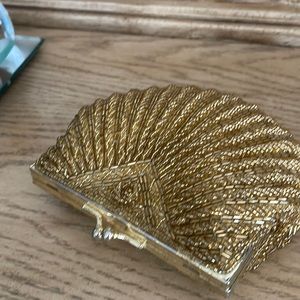 Evening gold beaded purse clutch or with straps.